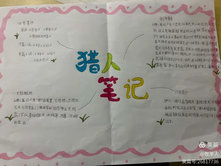 《猎人笔记》手抄报展示